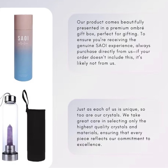 Amethyst Crystal Infused Water Bottle - Pink & Purple - Picture 6 of 7